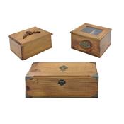 Coffret, boîte malle et boîte à thé teinté rustique